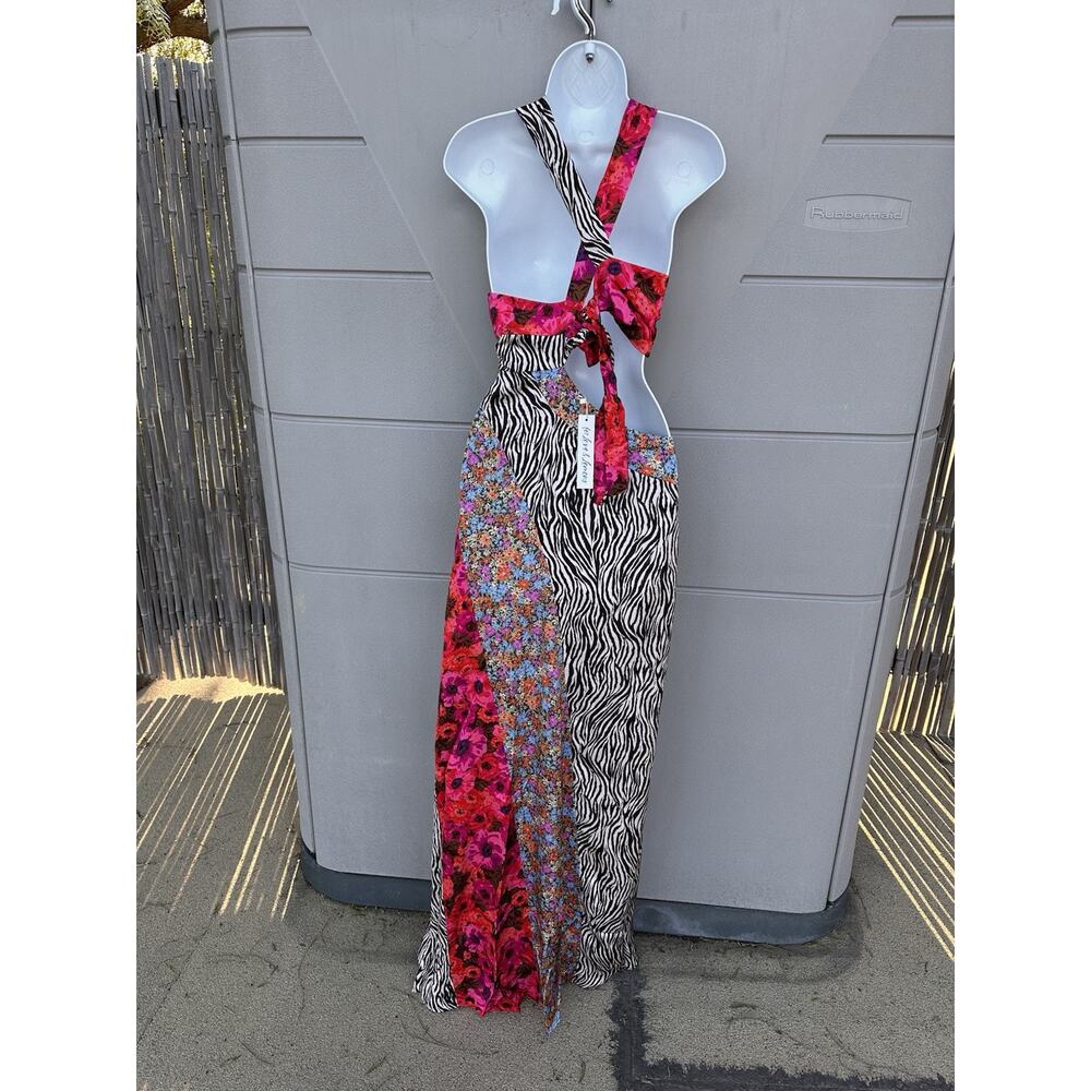 NWT For Love & Lemons Rita Cut Out Patchwork Maxi Dress Women’s Size S Festival - Picture 8 of 16